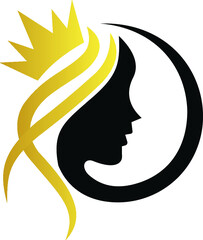 Beauty with crown logo design