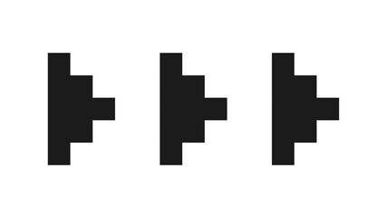 Fototapeta premium Set of pixel arrows. Collection of black cursors. 8-bit pointers. Vector illustration