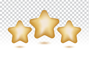 Three Star With Golden Effect Vector
