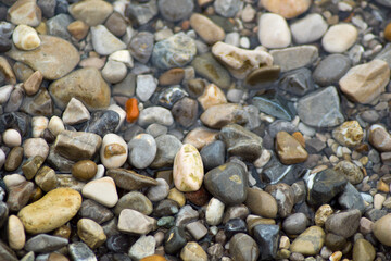 Nature background from beach pebbles