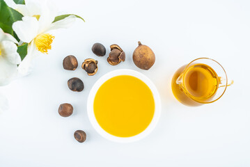 Obraz na płótnie Canvas Nutritious and healthy tea seed oil