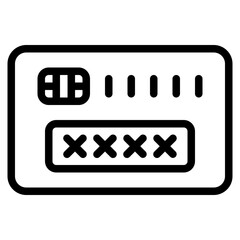 credit card outline style icon