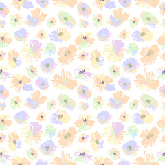 Vintage seamless pattern cornflowers hand, great design for any purposes.