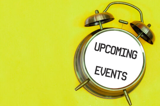 UPCOMING EVENTS on old alarm colck screen