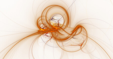 Abstract colorful glowing orange fractal shapes. Digital fractal art. 3d rendering.