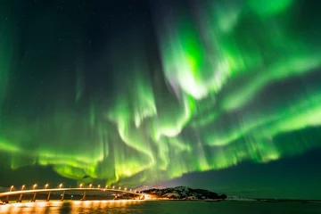 Foto op Plexiglas Noorderlicht in Tromsø, Noorwegen. Prachtig noorderlicht. © Olivier Wong