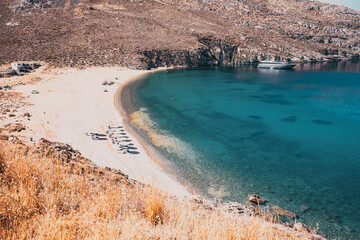 beautiful beach in Greece with turquoise water