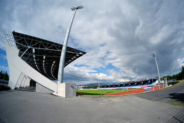 National Football Stadium Laugardalsvöllur der isländischen Nationalmannschaft in  Reykjavik