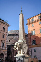 Elephant and Obelisk is a statue of an elephant carrying an obelisk, designed by the Italian artist Gian Lorenzo Bernini in the Piazza della Minerva in Rome
