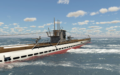 Fototapeta premium Deutsches Unterseeboot aus dem zweiten Weltkrieg