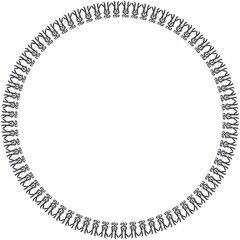 Round frame. Circle Ornamental decorative frame with floral element
