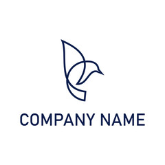 hummingbird logo design vector template