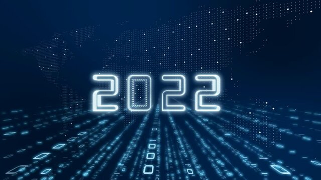 2022年イメージ　ビジネス向け年賀状素材　新年での新しい挑戦　DXへのチャレンジ