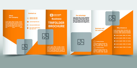 Tri-fold brochure design.corporate business template for tri-fold flyer. Creative concept 3 folded flyer or brochure.Vector triple folding brochure for business and advertising.