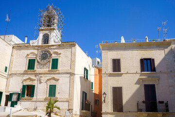 Polignano a Mare, historic city  in Apulia. Buildings on the coast