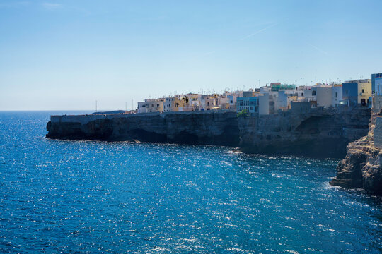 Polignano a Mare, historic city  in Apulia. Buildings on the coast