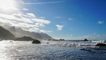 Fototapeta na wymiar Benijo Beach sunset Tenerife