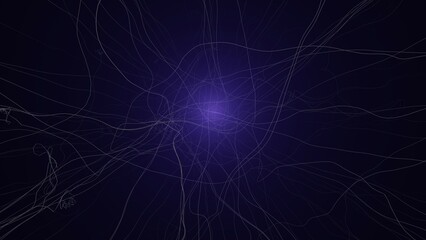 3d render of abstract lines nuclear system imitation 