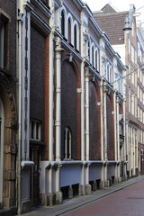 Amsterdam Nes Street Historic Building Facade with Sculpted Details, Netherlands