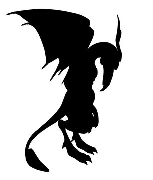 Silhouette mit einer Gargoyle Figur