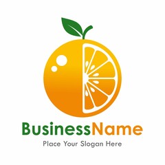orange fruit vector logo design.