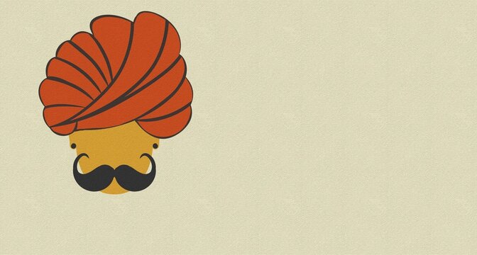 Rajasthani man wearing turban or safa illustration