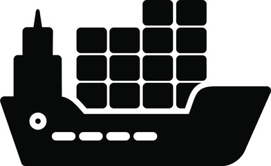 Logistics Ship Glyph Icon