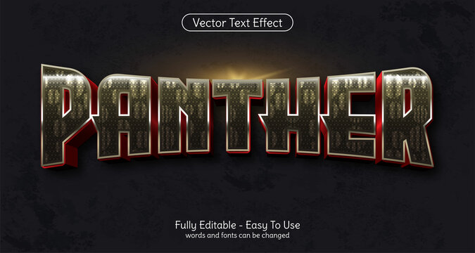 Creative 3d text Panther, editable style effect template