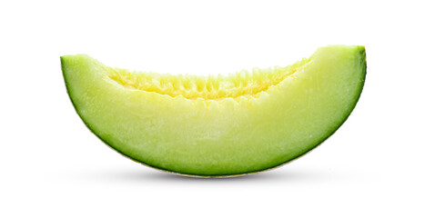 Sliced cantaloupe melon on white background