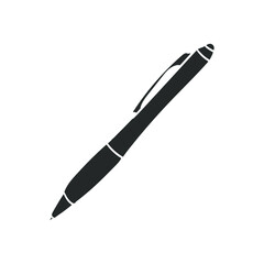 Pen Icon Silhouette Illustration. Education Information Write Vector Graphic Pictogram Symbol Clip Art. Doodle Sketch Black Sign.
