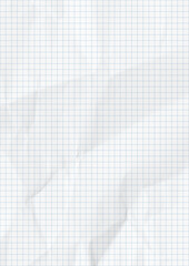 White crumpled paper. Blue graph lines
