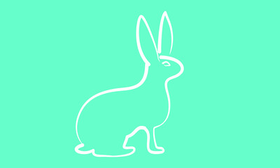 Obraz premium Vector of a Sitting Rabbit. Drawing of Sitting Bunny. Editable Line Art Illustration of Sitting Rabbit. Cartoon of Rabbit.