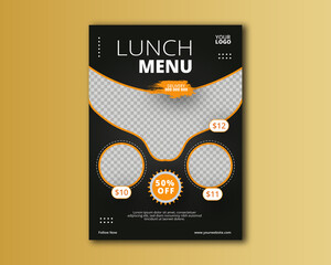 Modern Food Menu Flyer Template brochure poster and banner design vector template in A4 size