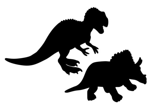 Big and wild dinosaurs. Vector image.