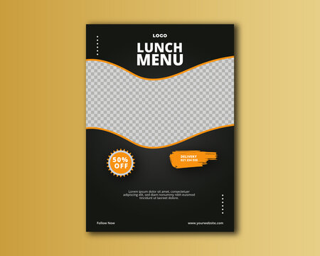 Modern Food Menu Flyer Template brochure poster and banner design vector template in A4 size