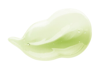 Green gel texture. Cosmetic aloe vera light cream smear. Skincare beauty product close up