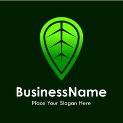 Leaf pin logo vector design. Suitable for business, web, nature, navigation