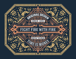 Western card with vintage style