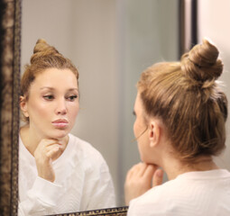 Applying the cream	.Magic anti-aging cream.
