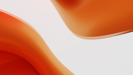 Abstract orange background with waving geometry. 3d illustration