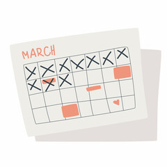 Plan your schedule on the calendar with the app. Set tasks, reminder and note in business planner. March physical calendar.