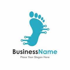 Foot technology vector logo design Suitable for business, web, technology
