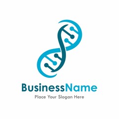 Obraz premium DNA helix vector logo design. Suitable for business, health, science, technology and art