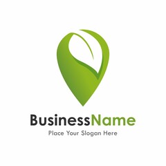 Leaf point mark vector logo design. Suitable for business, web, navigation, nature and art
