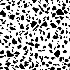 Fototapeta na wymiar Seamless pattern the texture of the stone.Ceramic tile with a chaotic pattern.Black and white vector illustration.