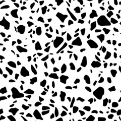Fototapeta premium Seamless pattern the texture of the stone.Ceramic tile with a chaotic pattern.Black and white vector illustration.