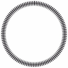 Round frame. Circle Ornamental decorative frame with floral element 