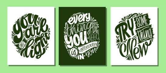 Motivation hand drawn doodle lettering postcard about life. Lettering label art for t-shirt design, banner, poster, web.