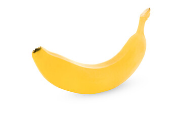 One banana isolated on white background.
