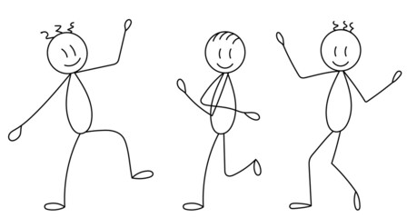 figure dancing people, sketch ,contour